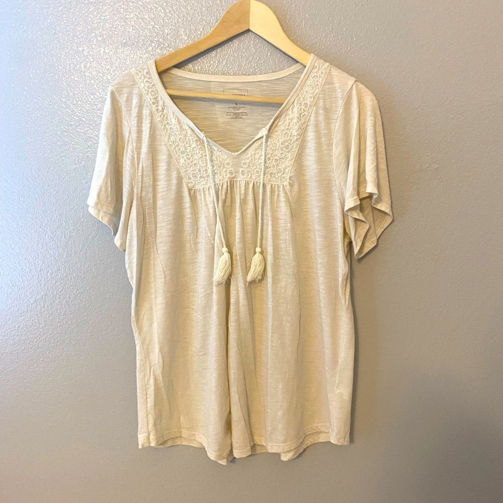 Sonoma white top with Ties Size L